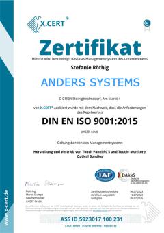 Wir sind ISO9001 zertifiziert